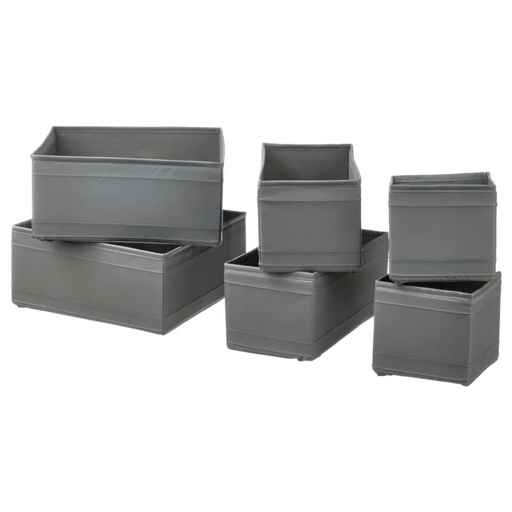 IKEA SKUBB Organizer 2 Sets in Dark Gray
